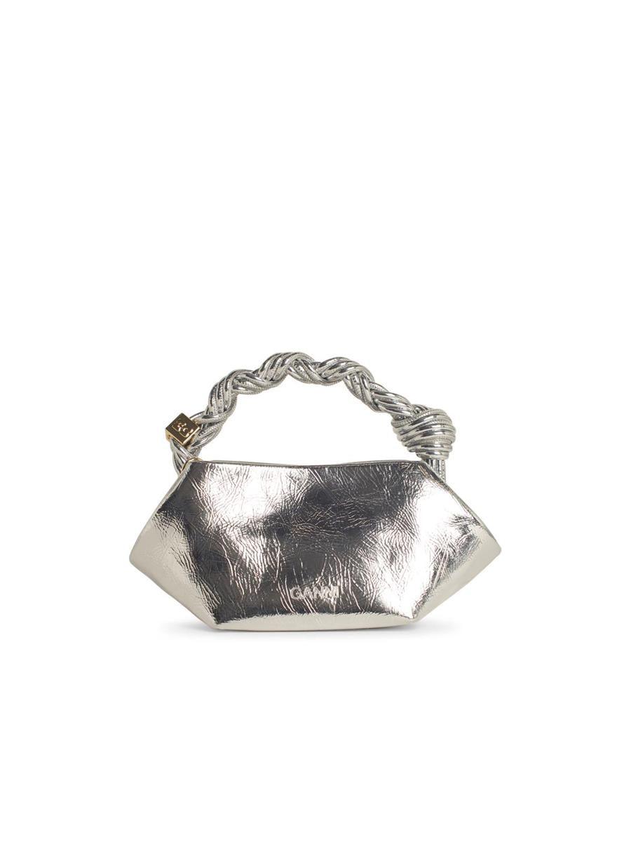 Ganni 'Bou' Mini Bag In Silver Leather Blend
