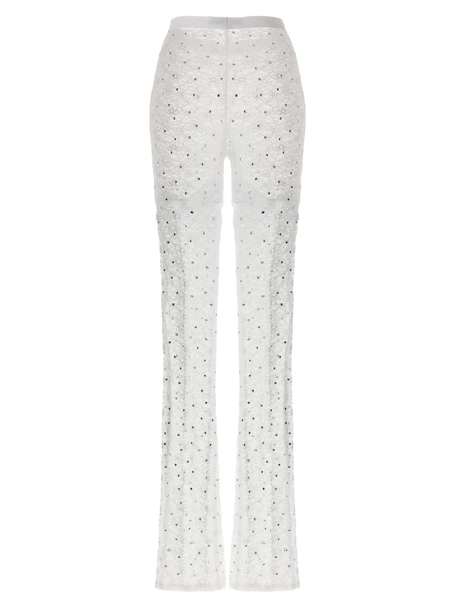 Alessandra Rich Rhinestone Lace Leggings