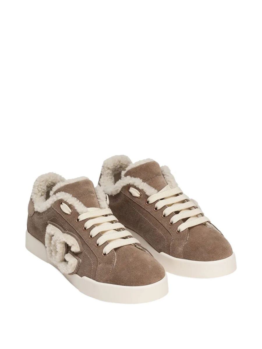 Dolce & Gabbana Suede Sneakers With Shearling Lining Shoes