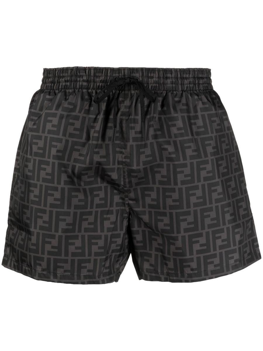Fendi Tech Fabric With All-Over Ff Pattern Swim Shorts Clothing