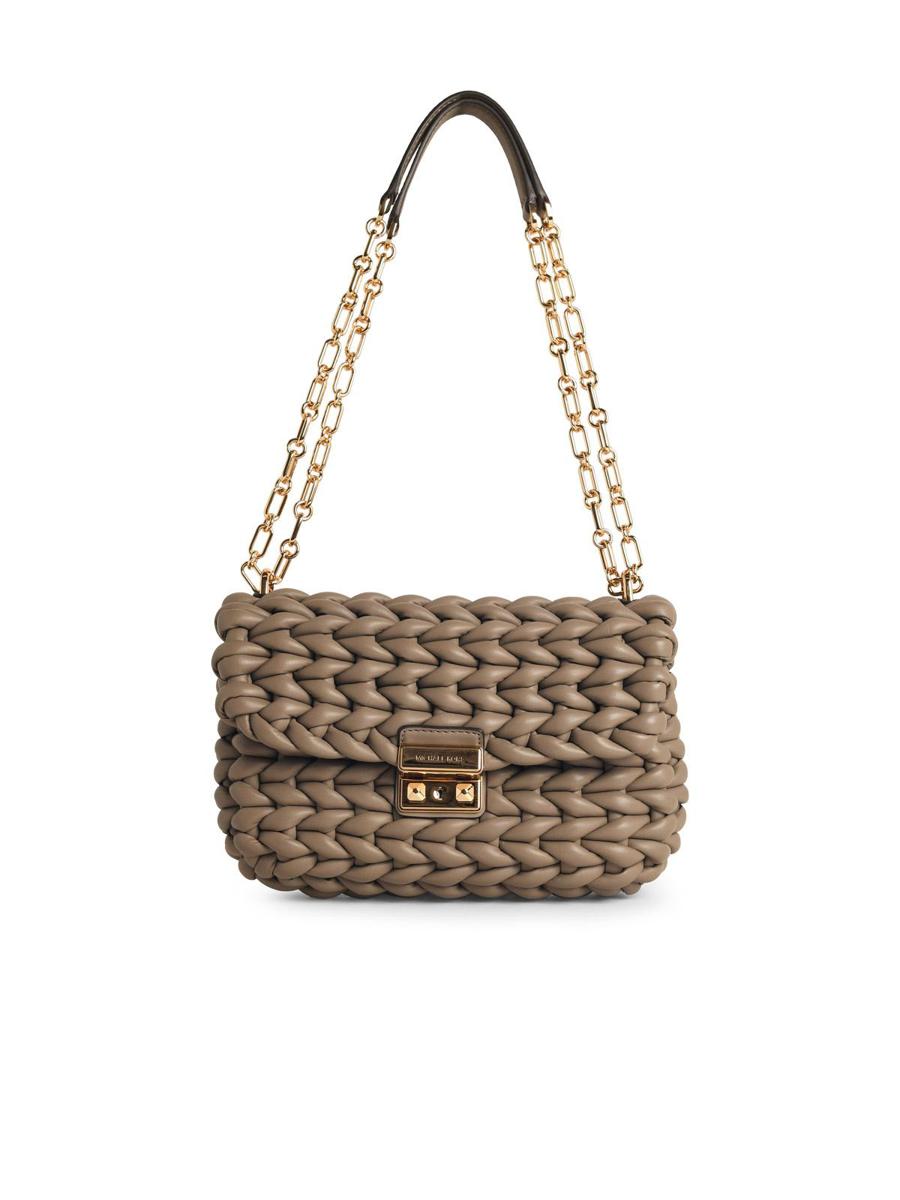 Michael Kors 'Tribeca' Shoulder Bag In Birch Woven Leather