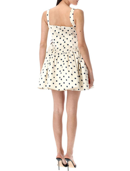 Self-Portrait Polka Dot Satin Mini Dress
