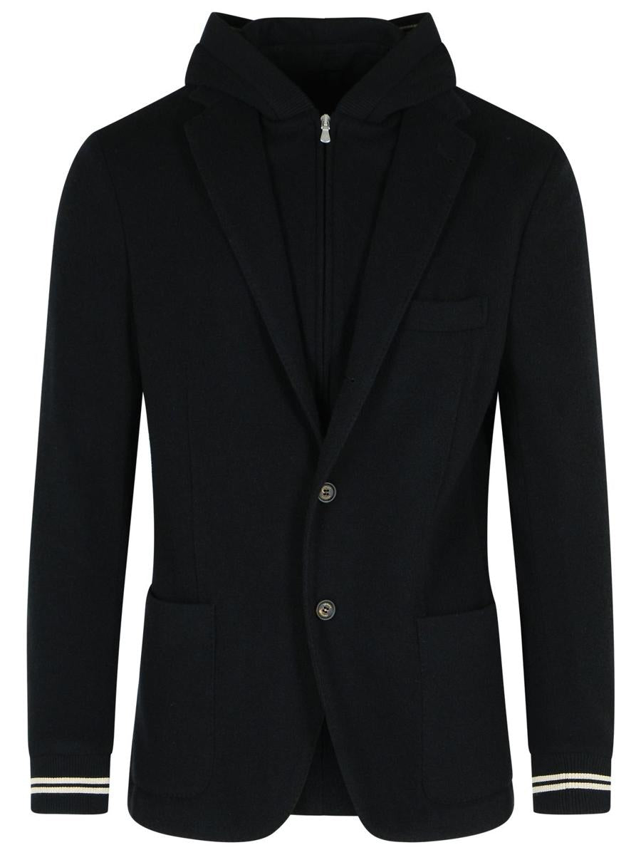 Eleventy Blazer In Black Cashmere Blend