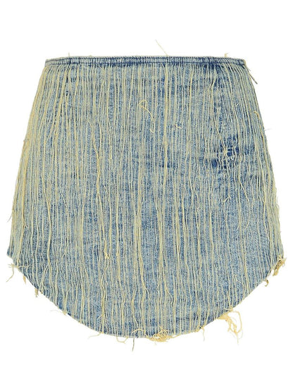 Diesel 'Ada' Blue Cotton Miniskirt
