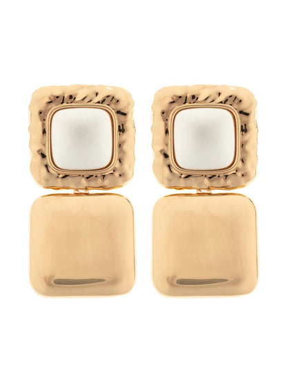 Self-Portrait Mottled Gold Pearl Tiered Earrings Accessories