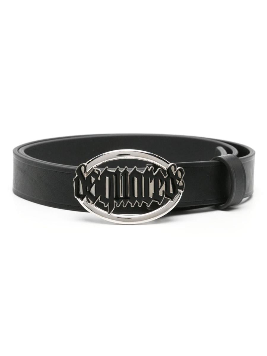 DSQUARED2 Gothic Logo-Buckle Leather Belt