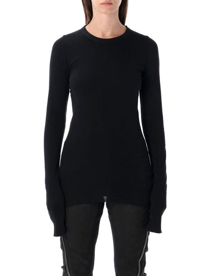 Rick Owens Drkshdw Black Ribbed Ls T
