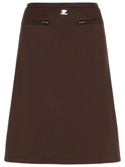Courrèges Brown Polyester Skirt