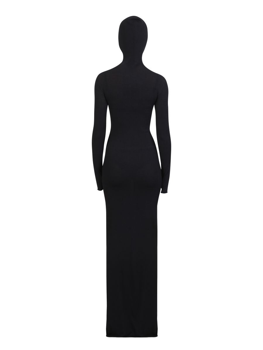 Off-White High-Neck Long Dress