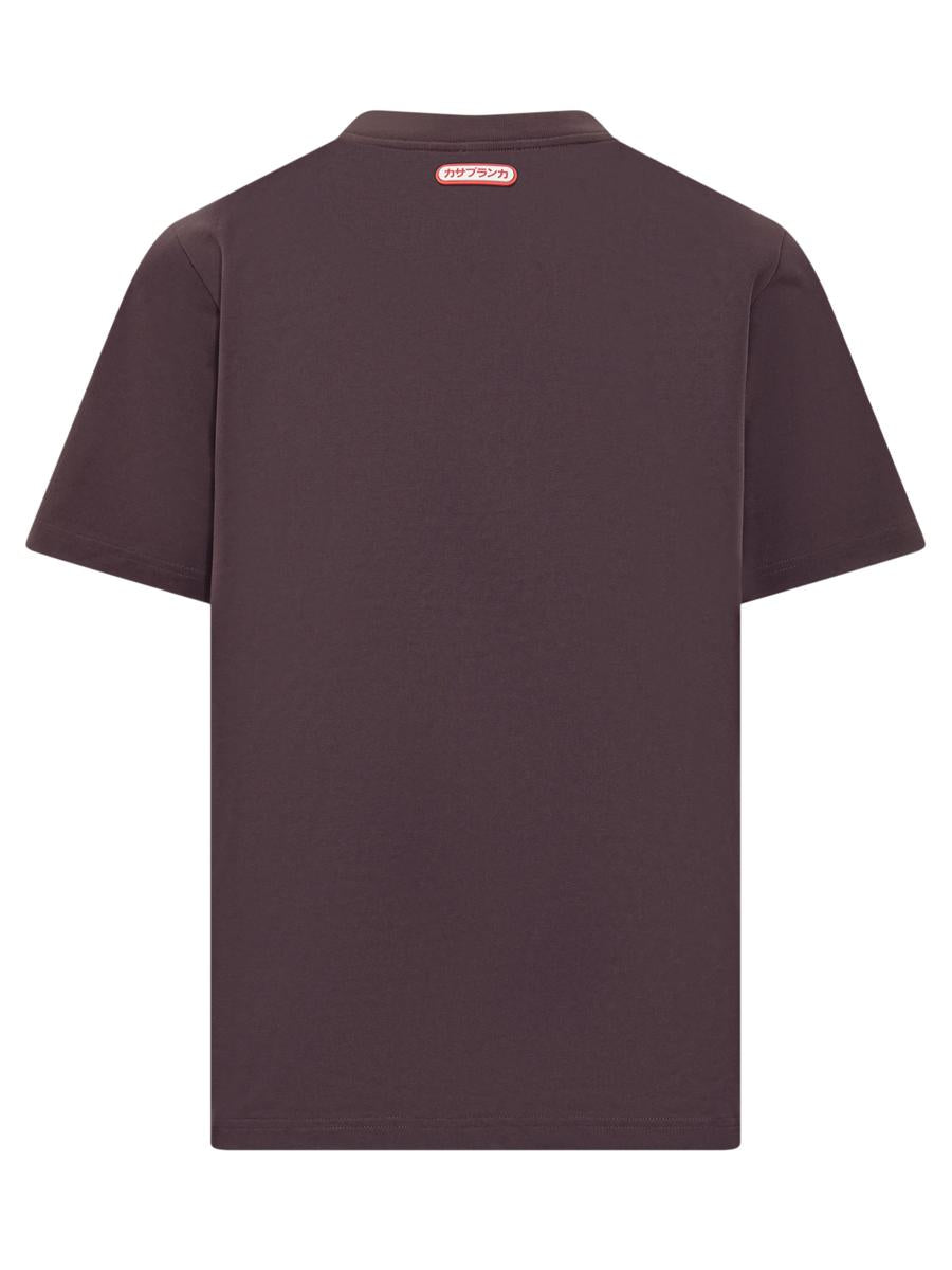 Casablanca Brown Casablanca T-Shirt With Embroidered Logo
