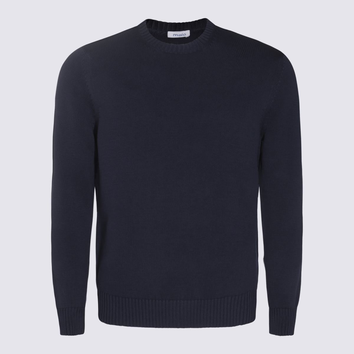 Malo Blue Cotton Knitwear