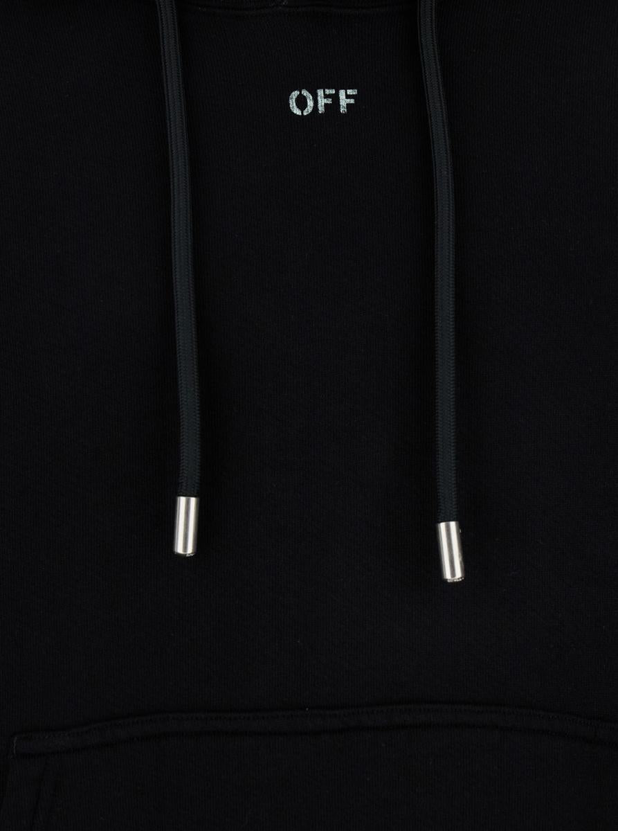 'Vibe Arrow Skate' Black Hoodie With Drawstring Hood And Maxi Logo Print On The Rear In Cotton Man
