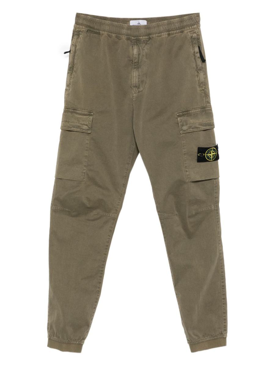 Stone Island Logo Cotton Cargo Trousers