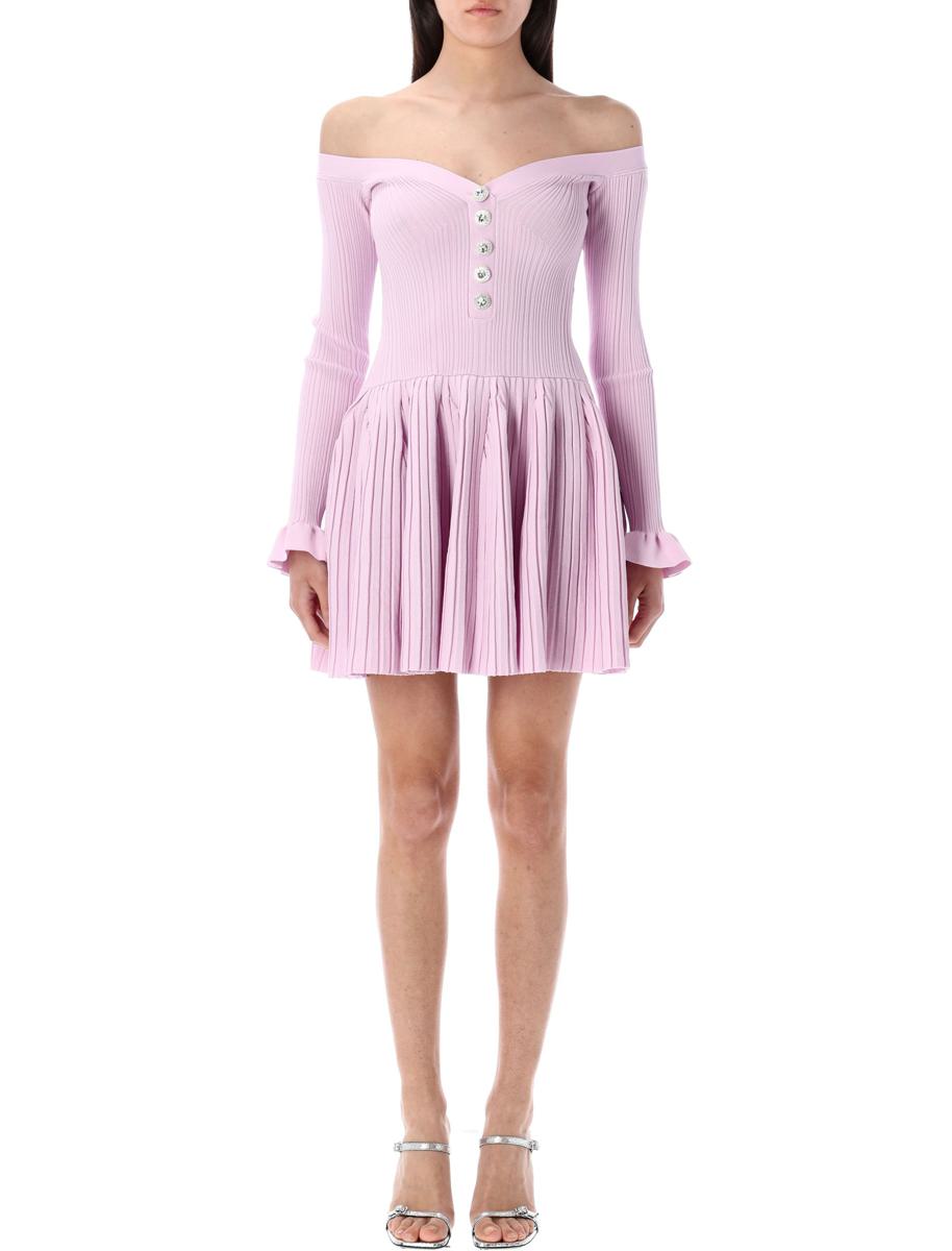 Self-Portrait Ribbed Knit Mini Dress