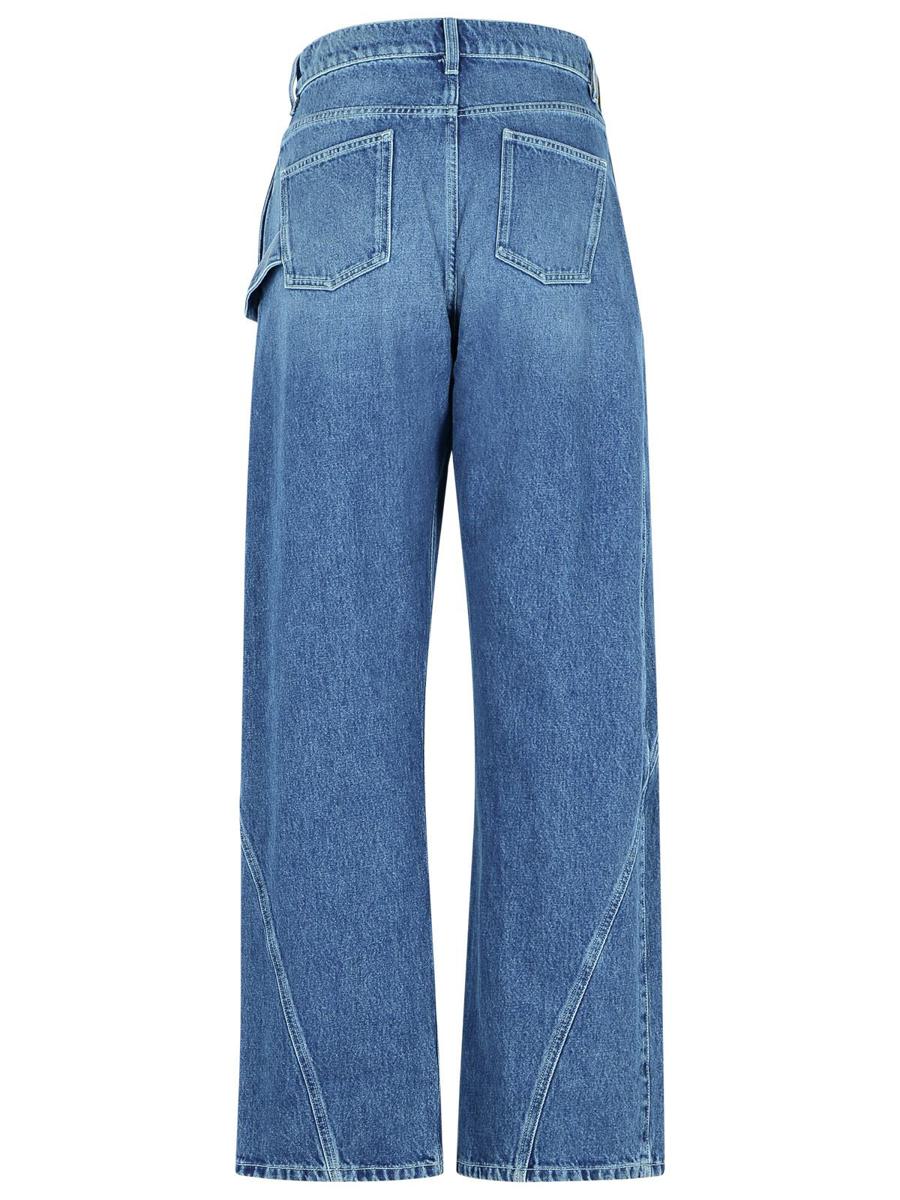 JW Anderson 'Workwear' Cotton Pants With Light Blue Twisted Leg