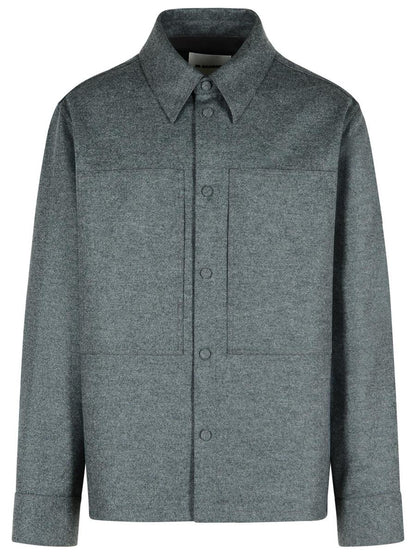 Jil Sander Grey Wool Shirt