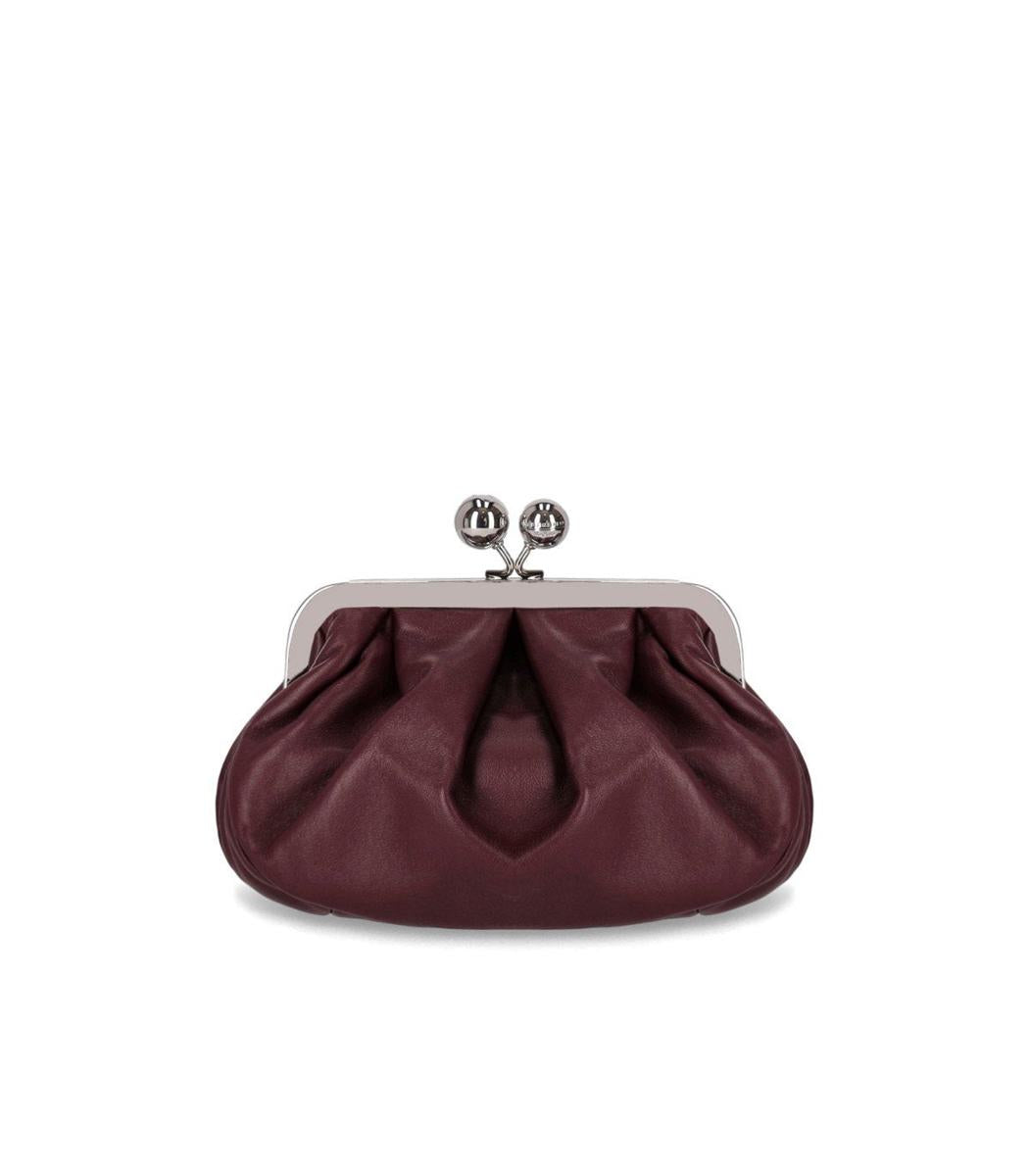 Weekend Max Mara Pasticcino Prati Small Burgundy Clutch