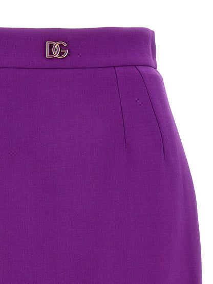 Dolce & Gabbana Metallic Logo Skirt