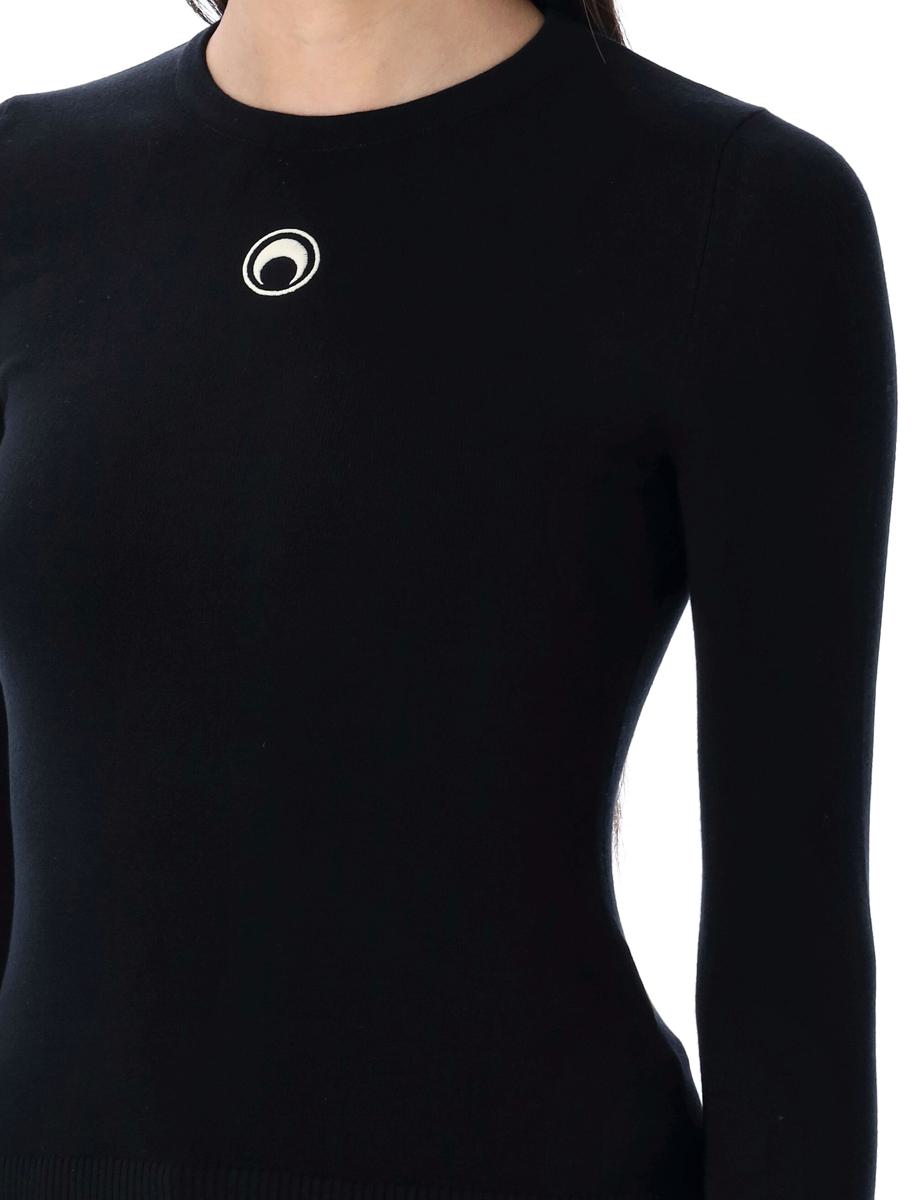 Marine Serre Moon Logo Knit Fitted Sweater