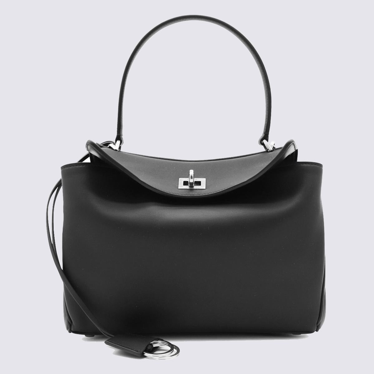 Balenciaga Black Leather Rodeo S Top Handle Bag