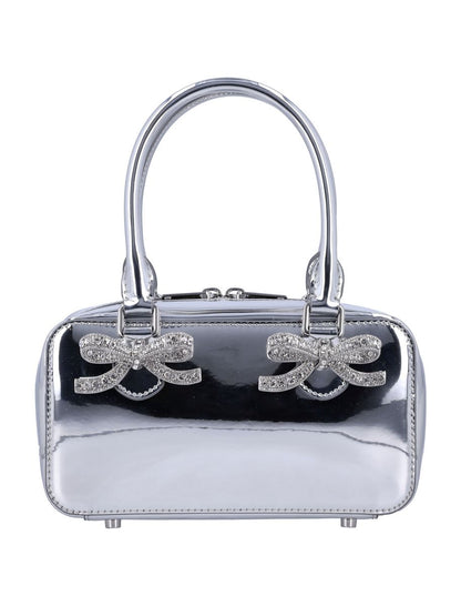 Self-Portrait Metallic Leather Mini Tote Bag