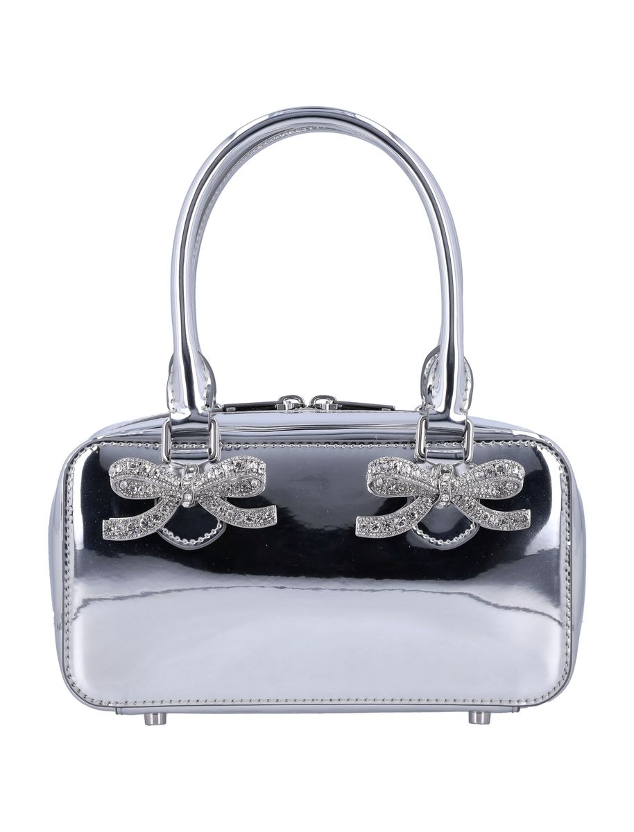 Self-Portrait Metallic Leather Mini Tote Bag