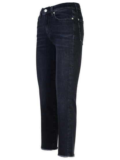 7 For All Mankind 'Straight Crop' Black Cotton Jeans