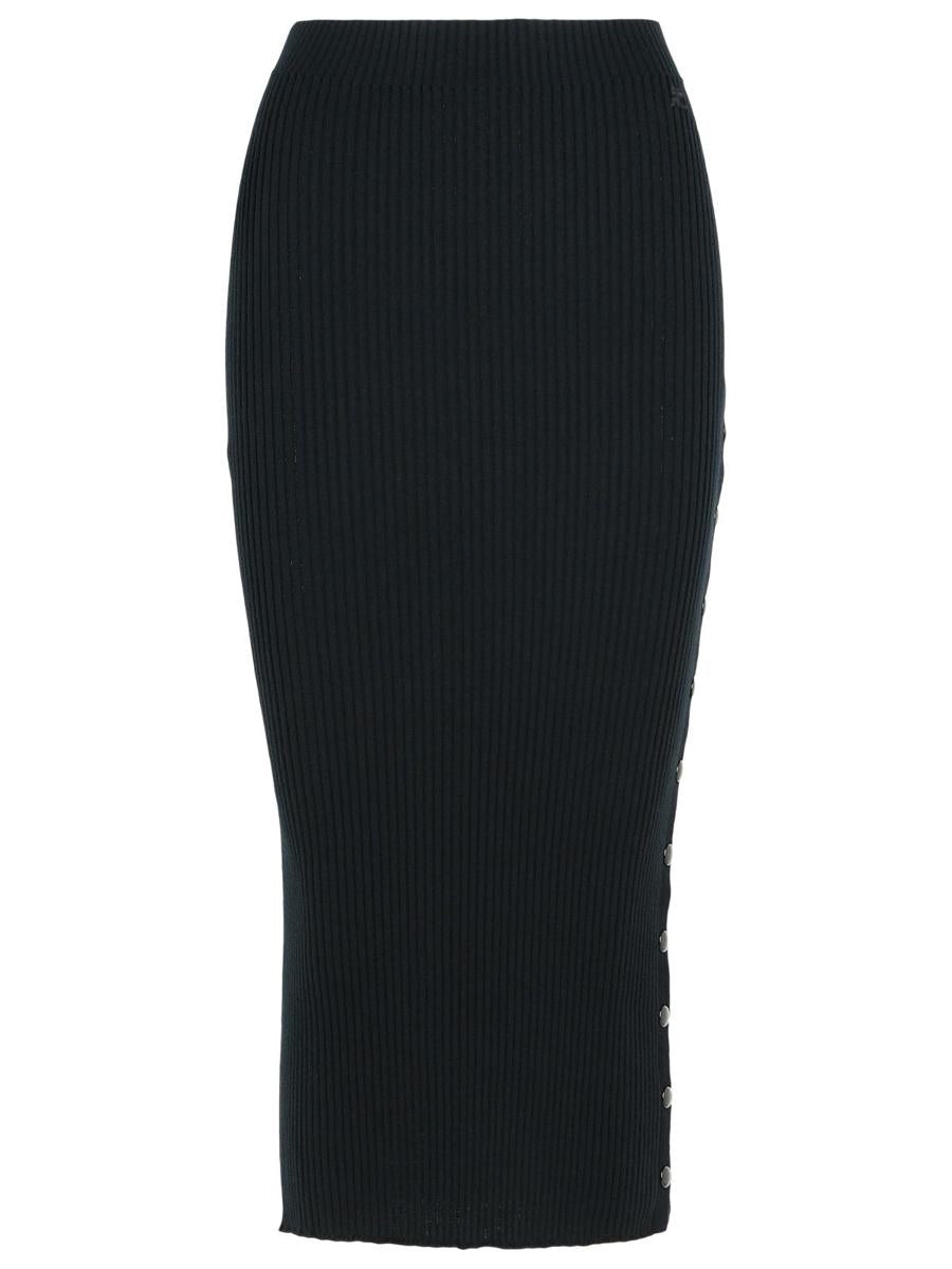 Courrèges Black Merino Wool Blend Skirt