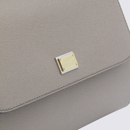 Dolce & Gabbana Grey Leather Sicily Big Top Handle Bag