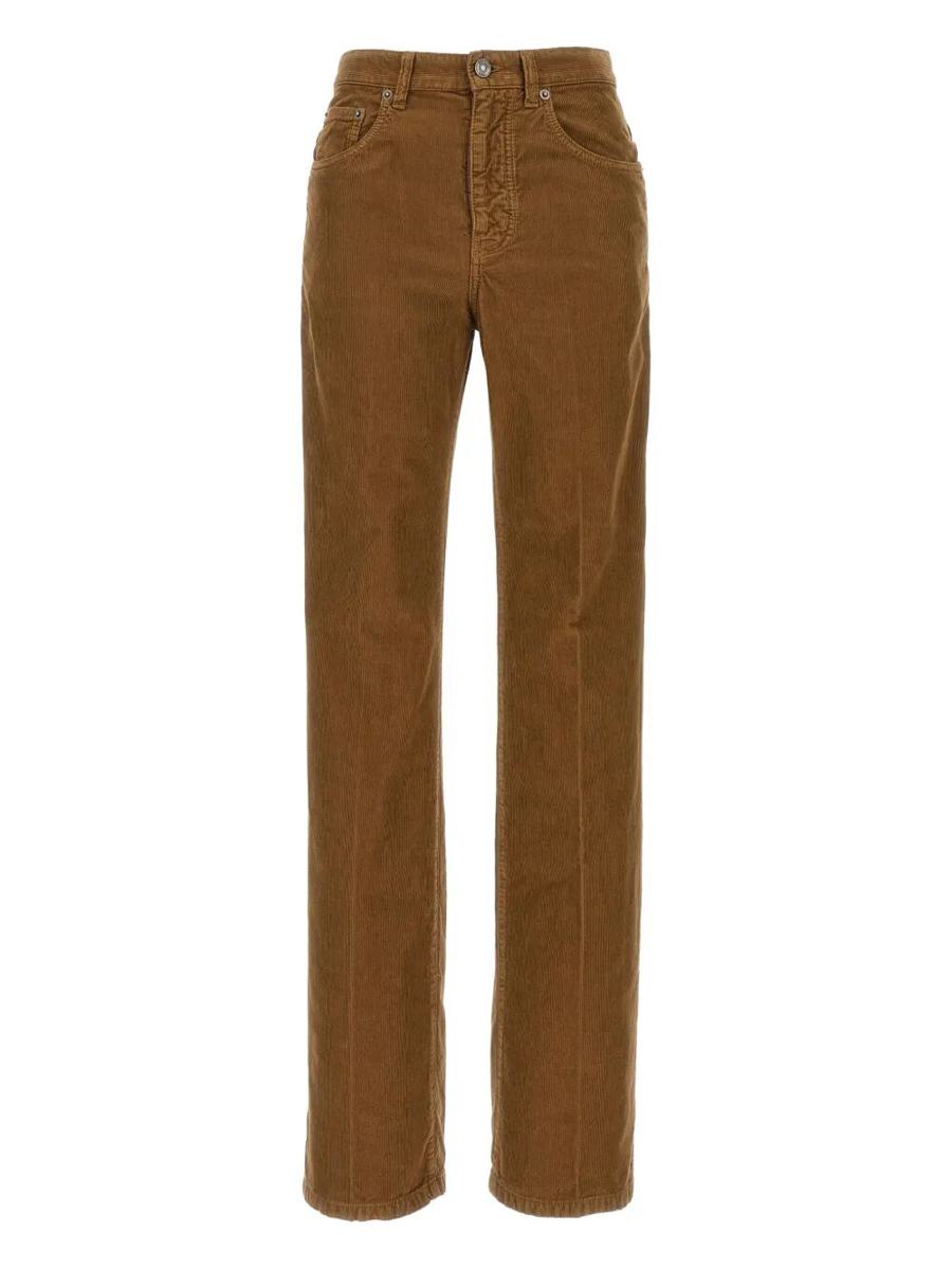 Saint Laurent Clyde High-Waisted Corduroy Pants Clothing