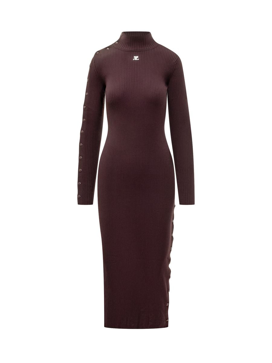 Courrèges Courrèges Knit Midi Dress With Buttons