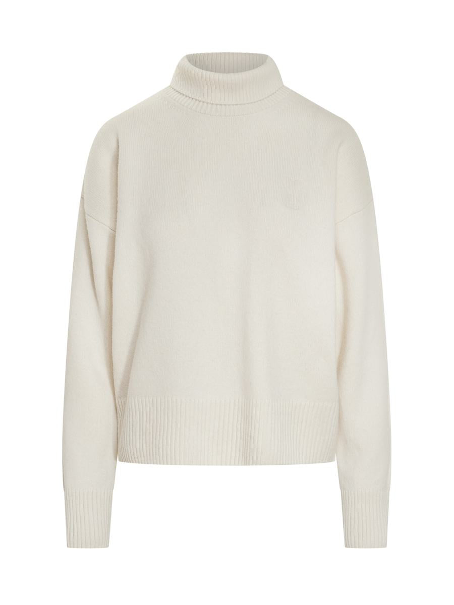 AMI Paris Ami Paris White High Neck Sweater