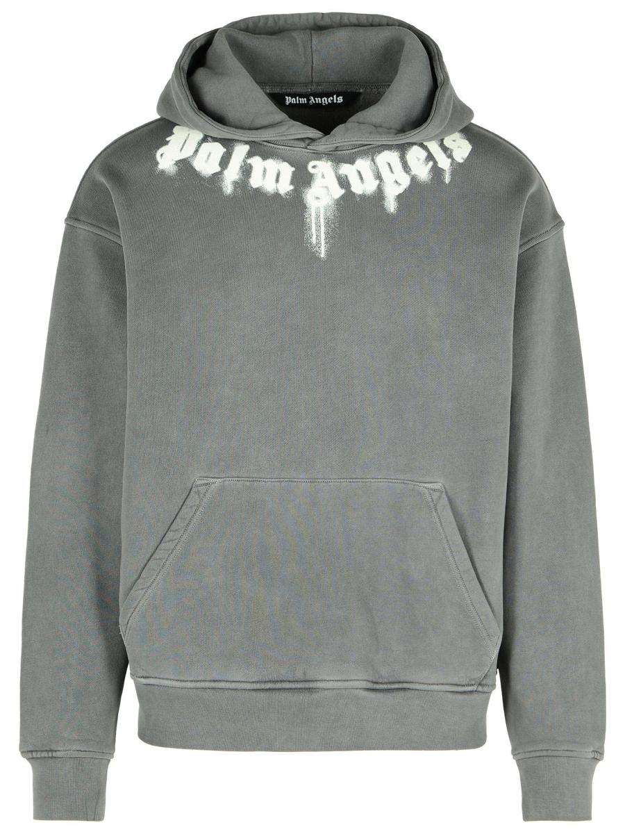Palm Angels Gray Cotton Sweatshirt