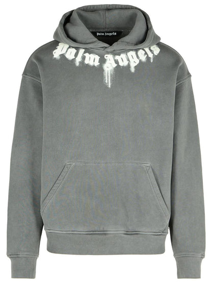 Palm Angels Gray Cotton Sweatshirt