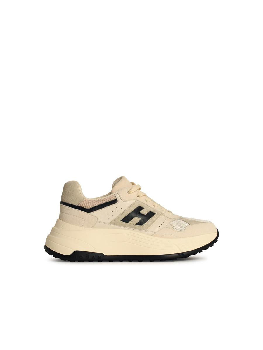 Hogan 'H669' Cream Leather Blend Sneakers