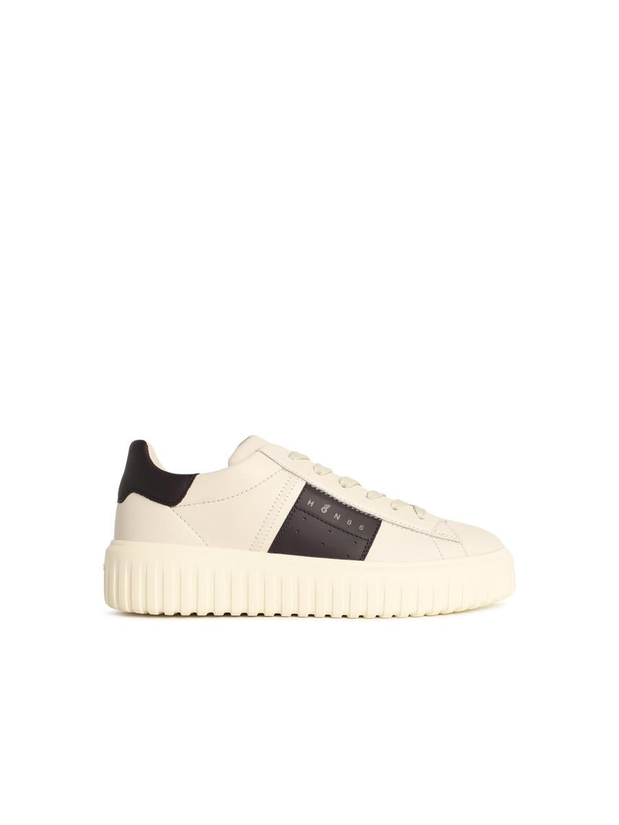 Hogan 'H-Stripes' White Leather Sneakers