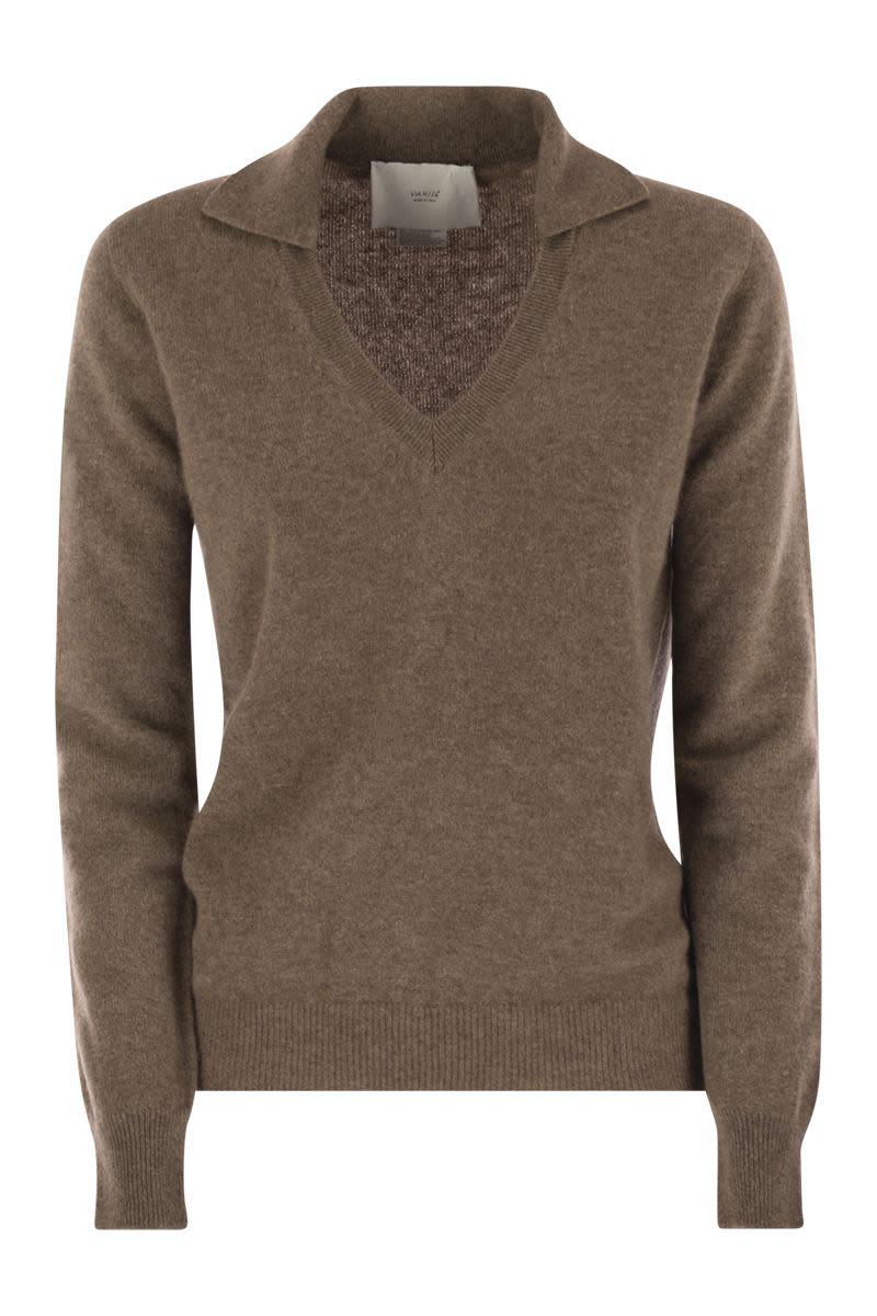 Vanisé Patty - V-Neck Jumper With Polo Collar