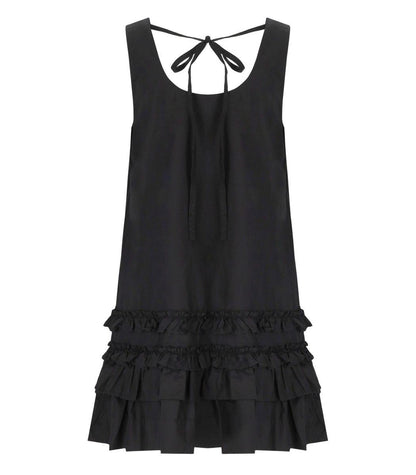 Ganni Black Ruffled Dress