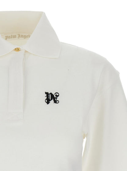 White Crop Shirt In Cotton Woman