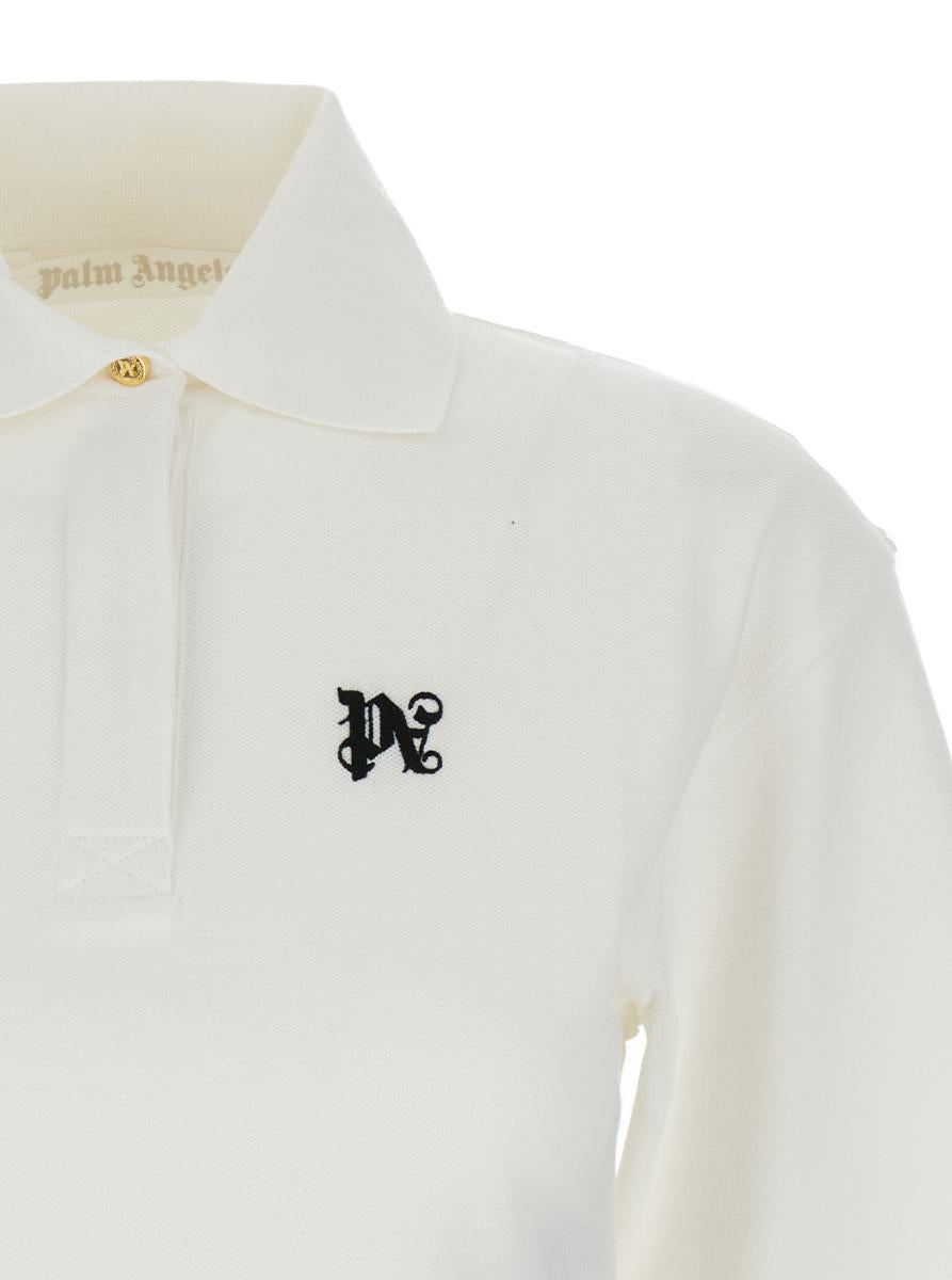 White Crop Shirt In Cotton Woman
