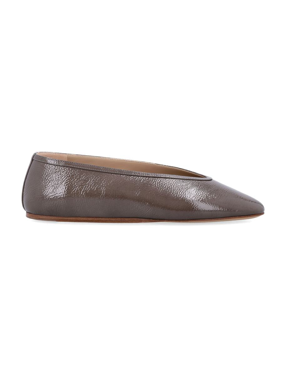 Le Monde Beryl Luna Taupe Patent Leather Slippers