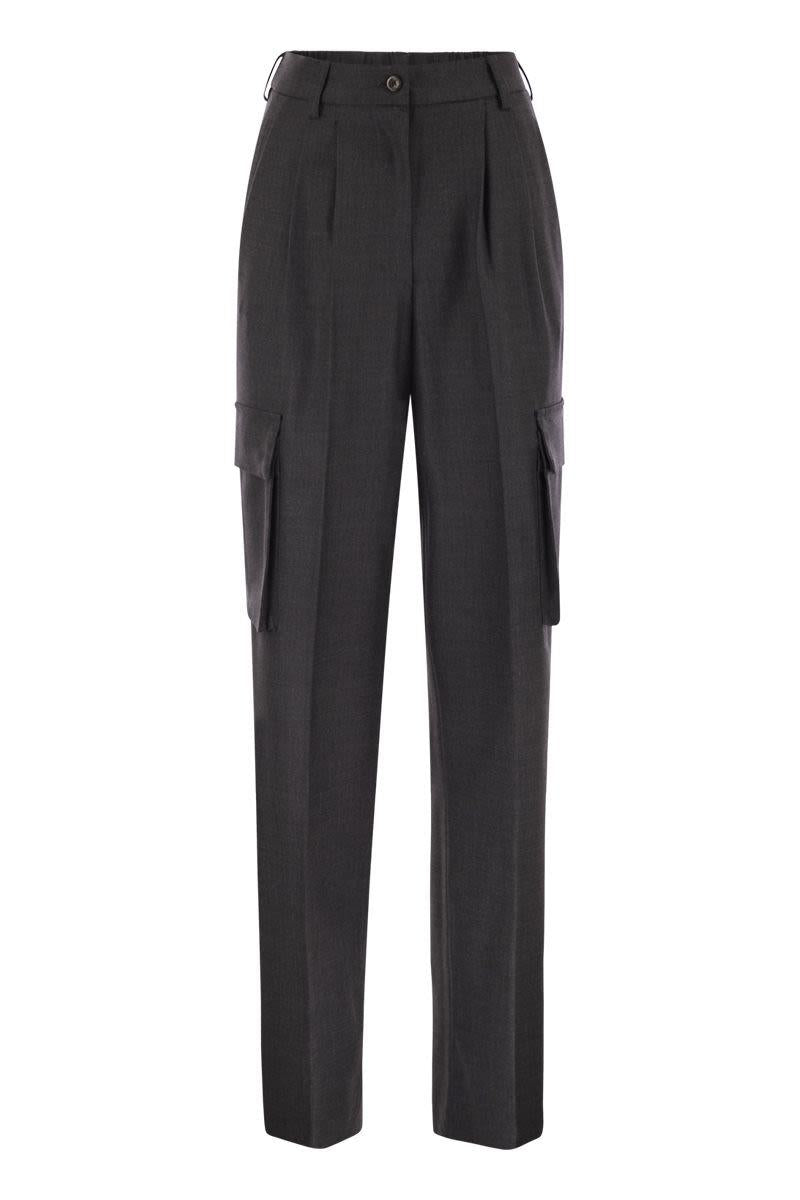 Herno Cargo Trousers In Wool And Viscose Blend