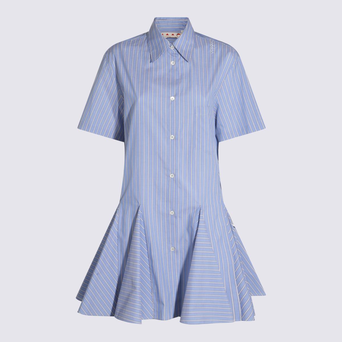Marni Light Blue Cotton Mini Dress