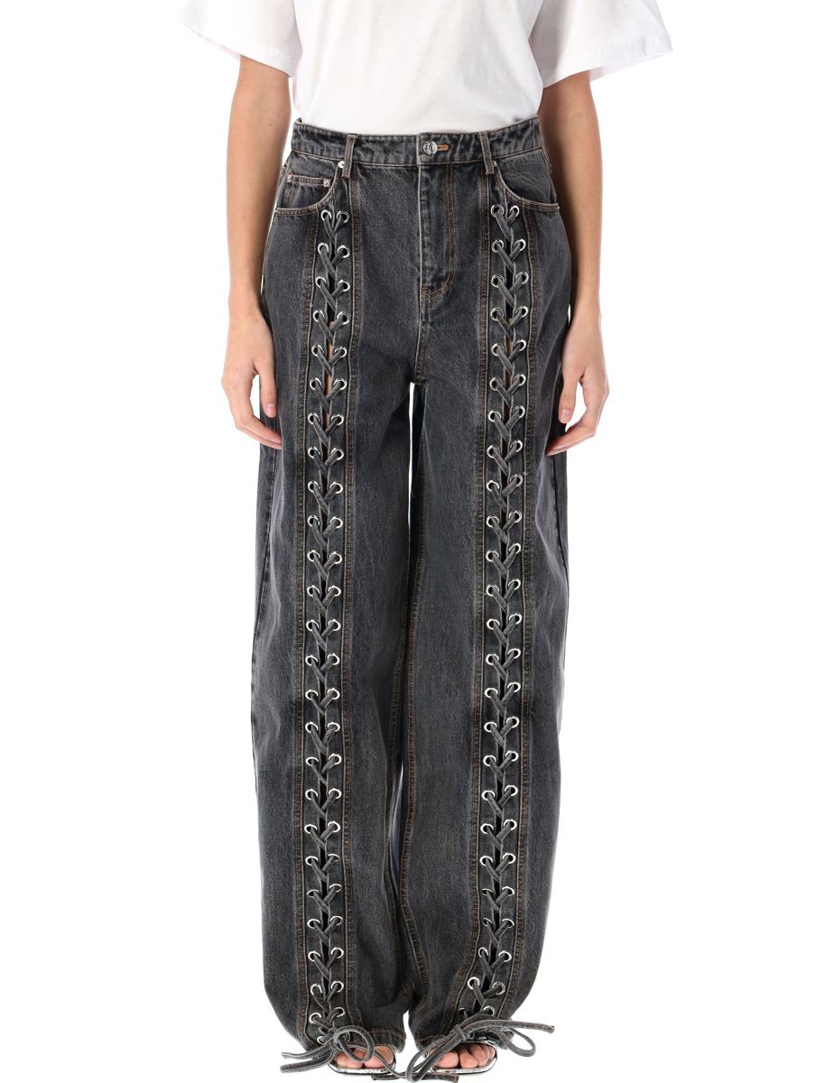 Rotate Birger Christensen Denim Laced Leg Pant