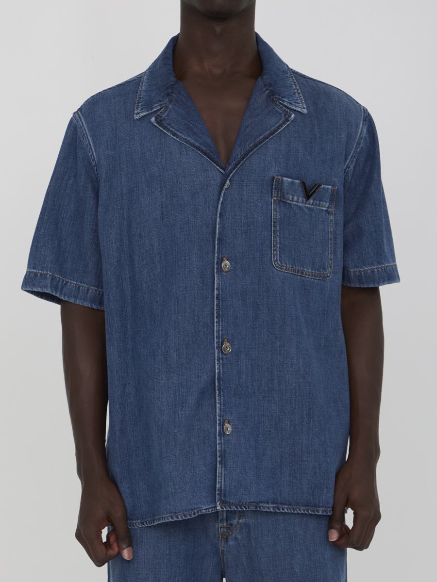 Shirt With Metallic V Detail