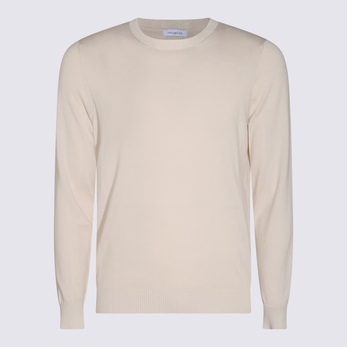 Malo White Cotton Knitwear