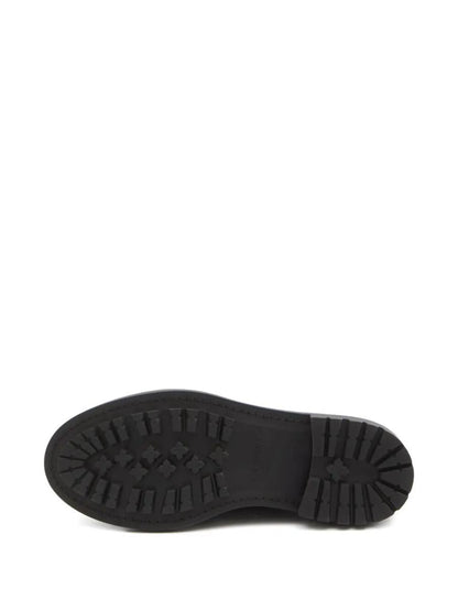 Saint Laurent Smooth Leather Linen Derbies Shoes