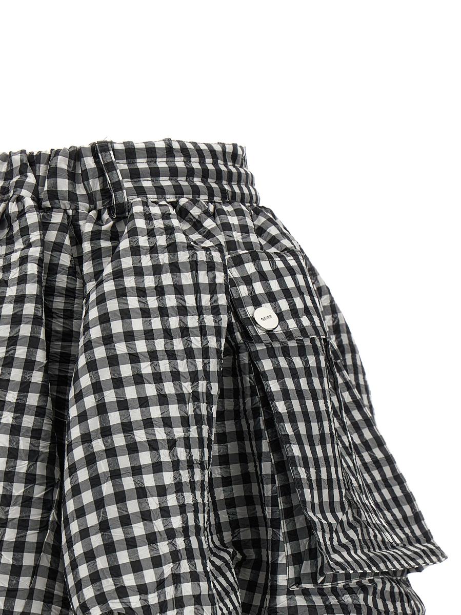 Ganni 'Crinkled Check Mini Bubble' Skirt