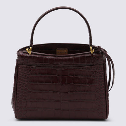 Balenciaga Dark Red Leather Rodeo Mini Top Handle Bag
