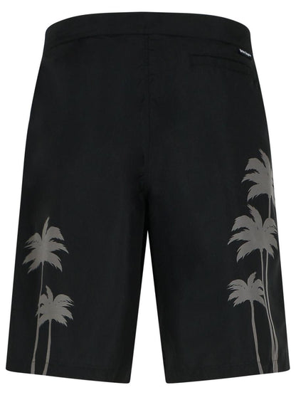 Palm Angels 'Palms' Black Polyester Swimsuit